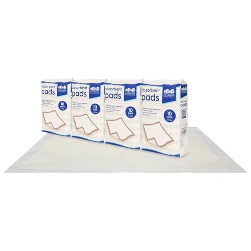 Harbour Housewares Extra Grande Compresas Desechables para Incontinencia - 60cm x 89cm - 40x Impermeable Absorbente Colchón Mojado Protector Hojas