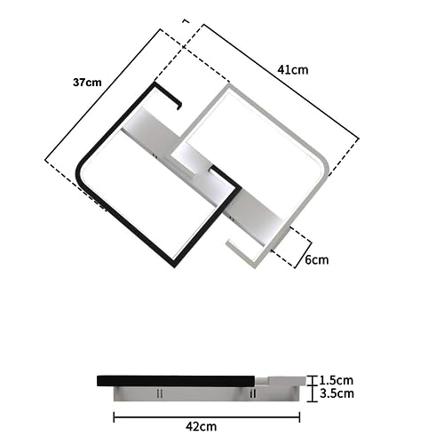 Plafonnier LED salon avec télécommande lampe de plafond réglable CBJKTX 35W