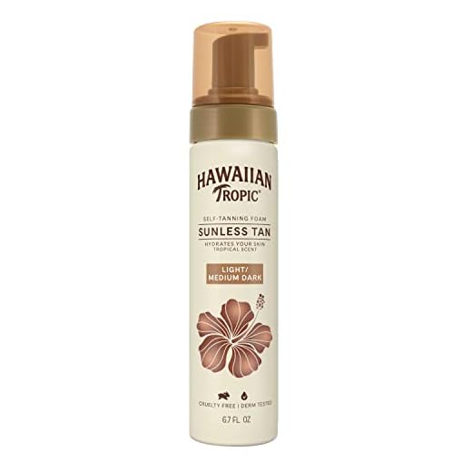 Hawaiian Tropic Sunless Tan Light/Medium Self-Tanning Foam, 6.7oz | Self Tanner Light, Self Tanner Medium, Sunless Tanner, Sunless Tanning Foam, 6.7oz