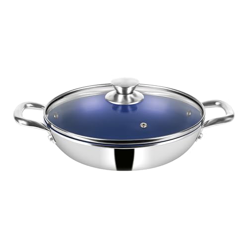 Pigeon Cerrasteel 24cm Ceramic Kadai| Non-Stick| Ceramic Coated| Blue