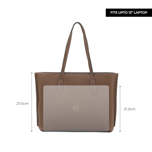Image of Miraggio Sandra 13 Inch Laptop Tote Bag For Women Office Use | Office Tote Bag With Zipper Closure | Stylish Totes