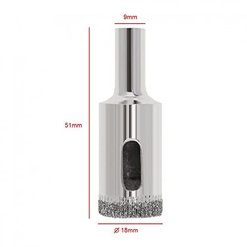 Broca de núcleo diamantada 18mm para vidrio y cerámica miniatura 3