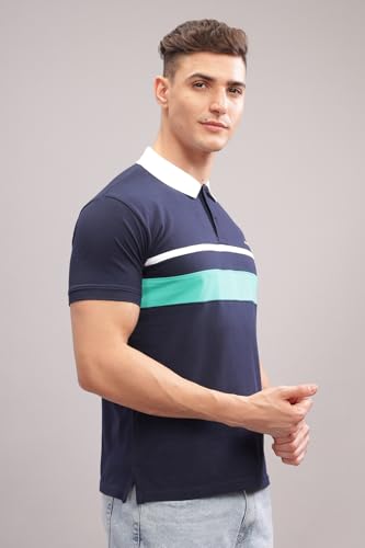 Image of ADRO Men's 100% Cotton Regular Fit Polo T-Shirt