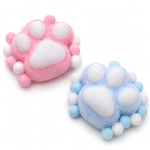 Image of Taba Squishy, Two Pack of Soft Squishy Toys, Pink and Blue Cat Paw Design for Classroom and Office Use