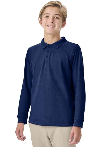 Image of Classroom School Uniforms Big Kid Long Sleeve Pique Polo CR835Y