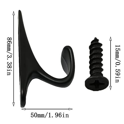Xgng 5Pcs Wall-Mounted Hook Single Coat Hook With Mounting Screws, Black Towel Hooks Clothes Rack Hanging Hooks Bathroom Accessories Robe Hook #TOP2