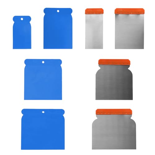 CATOR Spatule en plastique, Lot de 8 spatules pour surfaces pour travaux précis, spatule enduit, spatule carrosserie, mastic carrosserie, spatule plastique, Spatule pour carrosserie