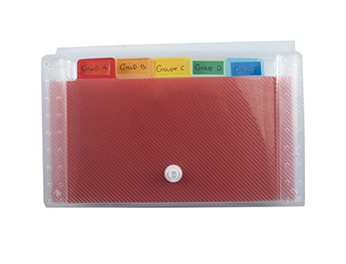 Exacompta - Réf. 55498E - 1 Trieur valisette pocket Crystal - couverture et intérieur en PP - dos extensible - fermeture par bouton poussoir - 6 compartiments - dim 18x11 cm - couleur cristal