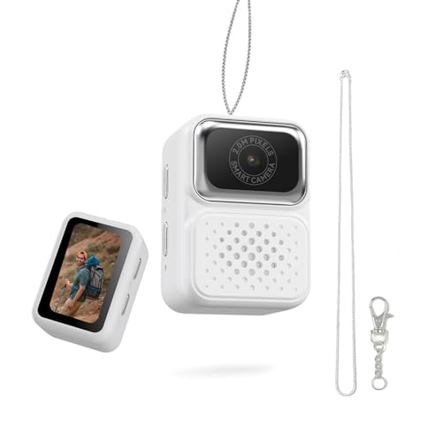 Image of FETACA Tiny Mini Camera with Filter Modes, HD Video, Flashlight & Keychain | Portable Cute Vlogging Camera for Travel, Gifts & Fun (Cool White)