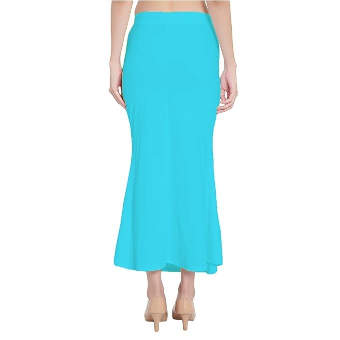 Image of Saree Shapewear Petticoat for Women Cotton Blended Lycra Shaper Petticoat with Elastic & Lace (Drawstring) Long Under Skirt Fishcut Wrinkle Free Shapewear