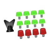 Aosekaa 12Pcs Football Shoe Spikes Soccer Boot Cleats Thread Screw 6mm Non Slip Replacement Football Boot Studs for Competition, Green 8mm Red 11mm
