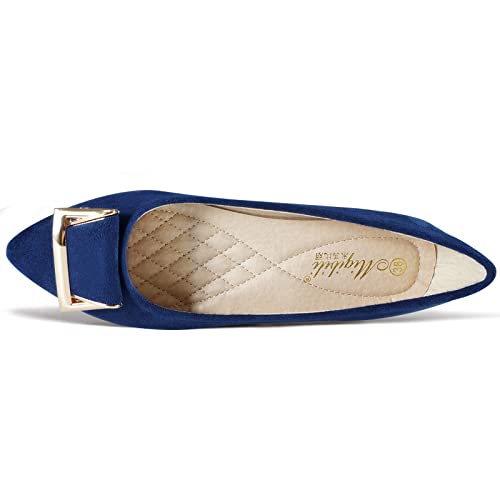 Unifizz Women's Flats Shoes Ballet Flats Buckle Dress Shoes Comfortable Faux Suede Slip on for Women3