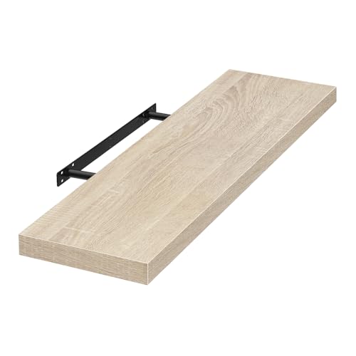 EUGAD Étagères Murale en MDF,étagère de Rangement décorative Flottante 100cm Longueur,Chêne