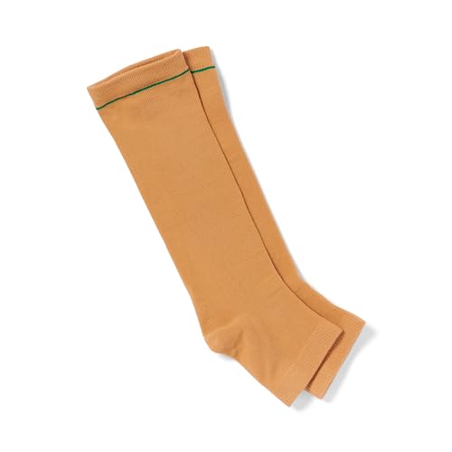 Image of Medline Protective Leg Sleeve, Beige with Green Stripe, Universal Fit, 15 inch Length, Durable Medical Equipment