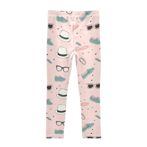 Wusikd Cute Girls' Leggings Toddler Doodles Pink Kids Yoga Pants Dance Active Tights 4T2