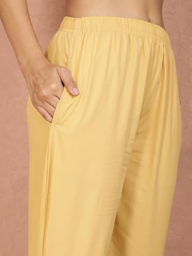 Image of TWIN BIRDS Kurti Pant for Women | 100% Woven Cotton Trousers | Comfortable Straight Fit | Functional Pocket | Daily Ethnic & Casual Wear