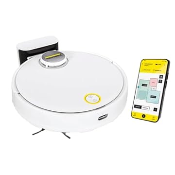 Kärcher Robô Aspirador de Pó RCV 3 com Mapeamento Inteligente, Aspira e Passa Pano. Controle via Aplicativo. Autonomia de 120 min. Navegação a Laser LiDAR e Sensor 360° - Bivolt