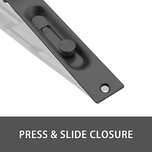 Luomorgo 2 Pcs 6 Inch Flush Bolt, Heavy Duty French Door Lock, Stainless Steel Double Door Latches, Concealed Slide Lock Bolt for Patio Wood Door (Black) - Image 4