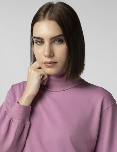 Image of FYLTR Women's Drop Shoulder Boxy Fit Sweatshirt with Turtle Neck & Balloon Sleeve | Sweatshirts for Women | Winter Sweatshirts for Woman | Casual T-Shrit