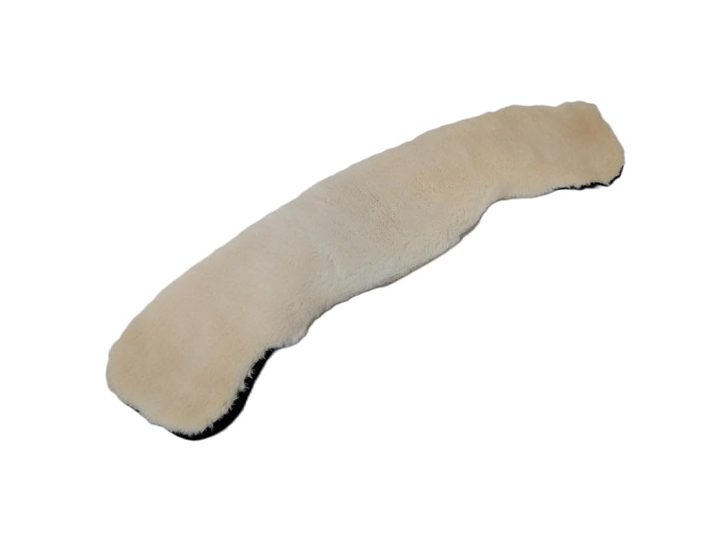 Weicher Kunstfell Mondgurt - abnehmbar Kurzgurt - Sattelgurt Größe Natur 65 cm/25"
