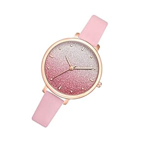 USHOBE 1 St dames horloge dames polshorloge casual dameshorloge armbanden uitkijken naar mode horloge horloges horloge voor vrouwen quartz dameshorloge kwarts los poeder Mevrouw pu roze
