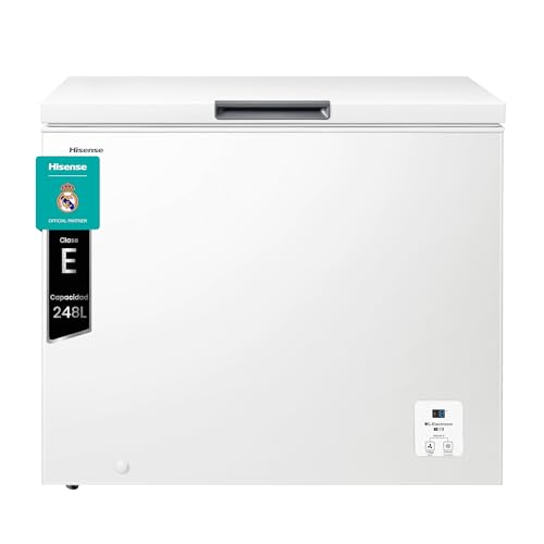 Hisense FT321D4AWLE - Arcón Congelador Horizontal, Cesta con Asa, Función Dual convertible en Modo Frigorífico, con 248 L de Capacidad Neta, Silencioso, Color Blanco
