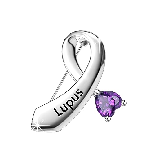 CENWA Lupus Disease Purple Ribbon Pin Lupus Awareness Gift Purple Awareness Lupus Survivor Gift