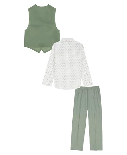 Image of Nautica Boys' 4-piece Formal Suit Set with Vest, Pants, Collared Dress Shirt, and Tie