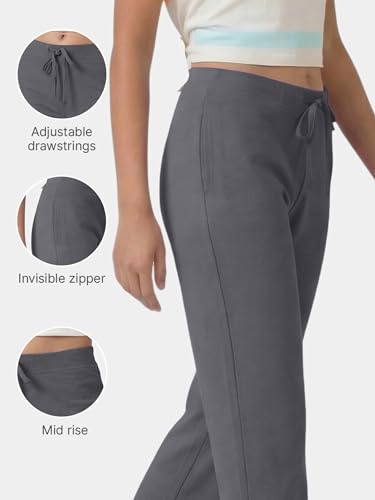 Image of Enamor Mid Rise Regular Length Drawstring Closure Lounge Pants for Women - Slim Fit, Soft and Breathable Stretch Cotton - E014