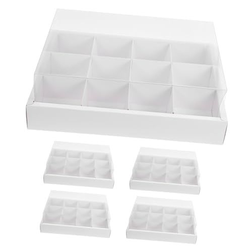 SOLUSTRE 5pcs Compartment Cupcake Boxes Lid Lightweight Bakery Packing for Mousse Cakes for Parties and Events
