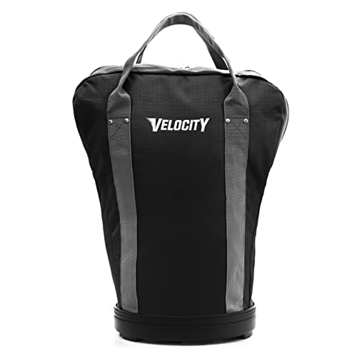 Velocity Heavy Duty Multipurpose Ball Bag with Durable Bottom - Holds up to 60-72 Balls - Ideal for Lacrosse, Baseball, Pickleball, Tennis & More, Black