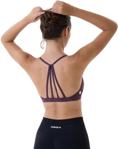 Image of AUROLA Mercury Workout Sports Bras Women Athletic Removable Padded Backless Strapy Minimal Crop Top