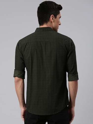 Image of Majestic Man Men's Comfort Slim Fit Pure Cotton Opaque Checked Casual Shirt