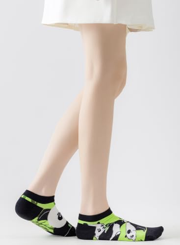 Image of 2 Pairs Funny Cartoon Animal Print Cotton Ankle Socks for Women Teens