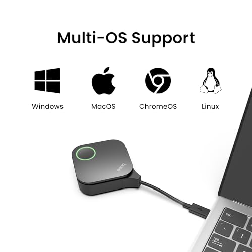 benq instashow wdc15 4k uhd wireless presentation system with usb-c amp hdmi button no app required usb touchscreen control128-bit encryption and cvss 40 certification for secure presentations