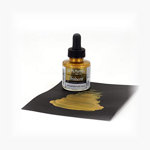 Dr. Ph. Martin's Iridescent Calligraphy Color (11R) Ink Bottle, Copper Plate Gold - Image 3
