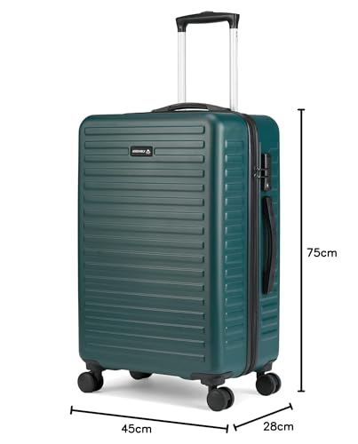 Image of Assembly Stark 28 Inch Large Check-in Trolley Bag Hard Shell Polycarbonate Suitcase with Secure Lock 8 Spinner Wheels Green