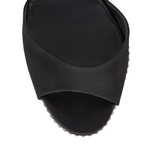 FSJ Women Metal Crystal Block Chunky Heel Platform Sandals Open Peep Toe Ankle Strap Buckle Pumps Wedding Party Dress Shoes Size 4-16 US4