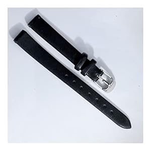 Horlogebandje Horloge accessoires riem vrouwen meisjes horlogebanden lederen band horlogeband 8mm 10mm 12mm 14mm 16mm 18mm 20mm 22mm 24 (Band Color : Black, Band Width : 12mm)