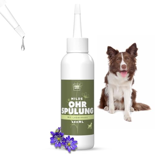 PAW WOW Natürliche Hund-Ohrenspülung 100ml | sanfte Tiefenreinigung & Geruchsschutz mit Lebermoos, Zistrose, Ringelblumen & Schwarzkümmel | 100% natürlich ohne künstliche Zusatzstoffe