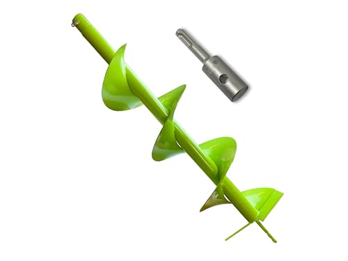 WERHE Tarière pour machine de forage avec adaptateur SDS Plus ⌀200 mm, longueur 80cm - Tarière pour puits, plantation d'arbres, tarière pour trous de terre, tarière pour pieux,tarière pour passage