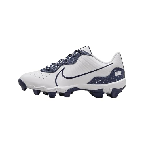 Nike Alpha Huarache 4 Keystone Little/Big Kids' Baseball Cleats (DJ6525-102, White/Midnight Navy) Size 11