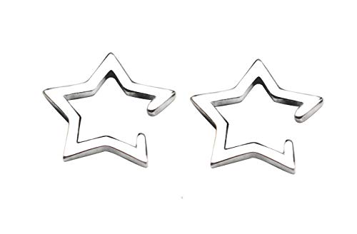 New Stainless Steel Silver Star Ear Cuff Earring Cartilage Clip On No Piercing by AIEDE