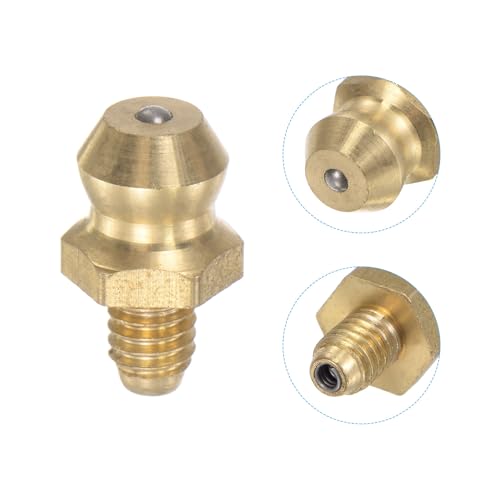 Image of uxcell Brass Straight Grease Fitting M4 x 0.7mm Thread Hydraulic Grease Fitting Accessories, 20Pcs