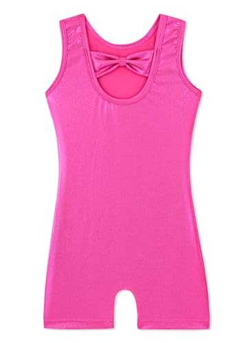 Image of HOZIY Gymnastics Leotards for Girls with Shorts Toddlers Biketards Rainbow Unicorn Dinosaur Mermaid Leopard Flower Galaxy