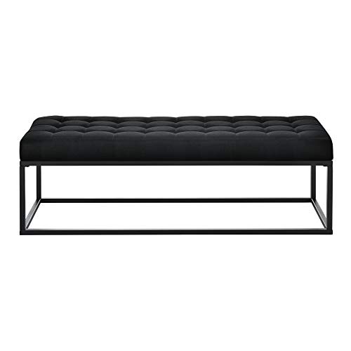 Banc Tabouret Rembourré Noir 120 cm Métal pro.tec