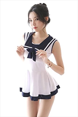 play-zone セーラー服 コスプレ セクシー コスチューム 制服 コスプレ セーラー服 スクール制服 セクシー ワンピース 女学生 仮装 コスプレ衣装 スクール 制服 ネイビー D140A