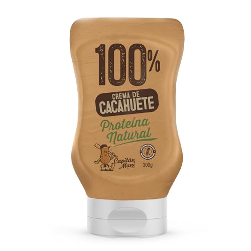 Capitán Maní Crema de Cacahuete 100% Cacahuete Squeeze 300g, 30g Proteína