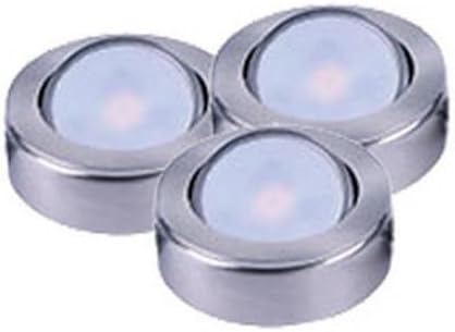 Maxim CounterMax MX-LD-AC-12W 2700K 3 LED Under Cabinet Disc Light-2.75 Inches Wide by 2.75 Inches Length-Satin Nickel Finish