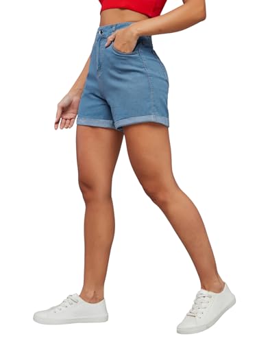 Image of Dolce Crudo Women's Regular High Rise Stretchable Denim Shorts